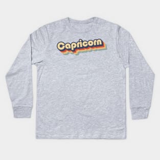 Capricorn Retro '70s Kids Long Sleeve T-Shirt